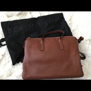 Unisex Ben Minkoff leather tote bag, laptop bag